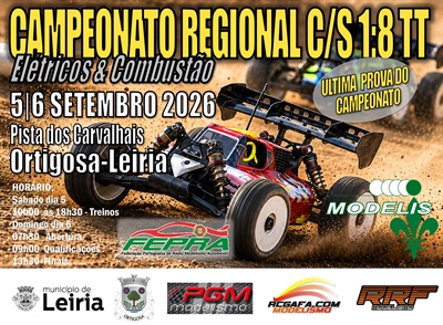 2ª Prova Campeonato Regional Centro/Sul 1/8 TT 2026 (A e B) - Elétricos & Combustão
